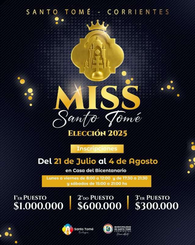 Se viene la elección de Miss Santo Tomé 2025
